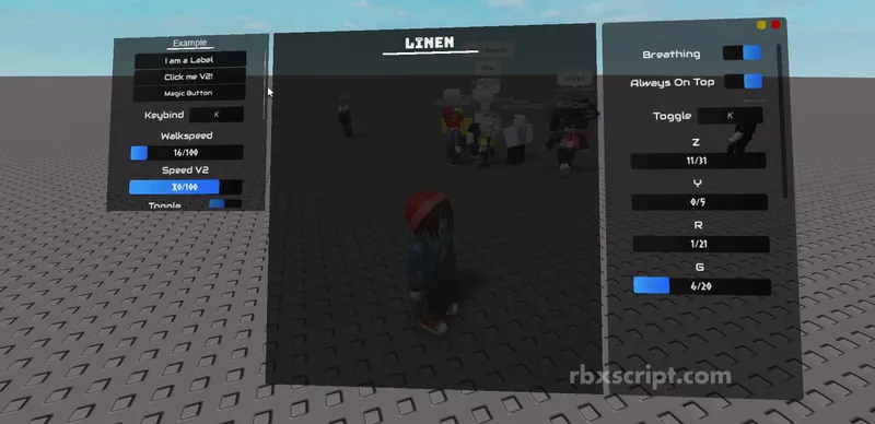 Linui: The first 3D Roblox UI Library - Linui script preview