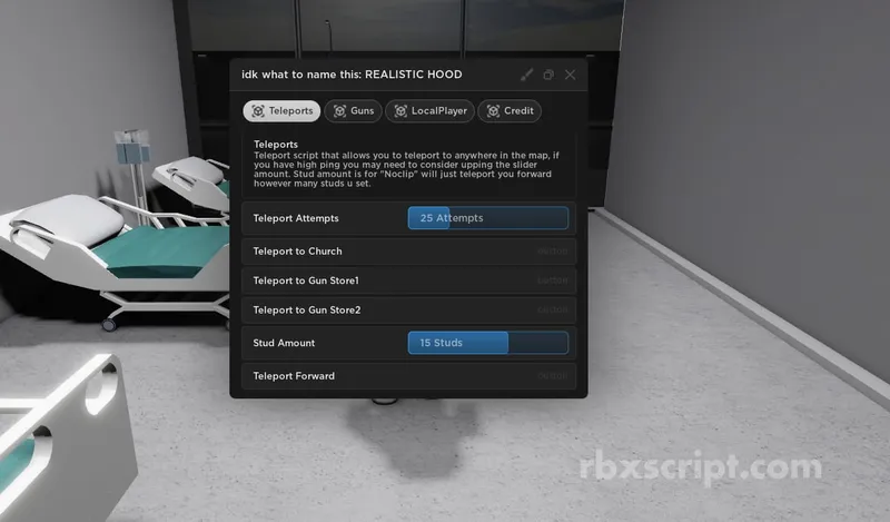 REALISTIC HOOD: No Recoil, Teleports &amp; More - REALISTIC HOOD script preview