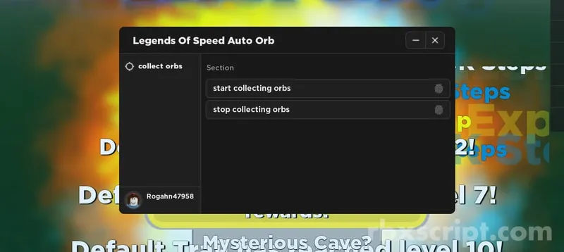 Legends Of Speed: Auto Collect Orbs - Legends Of Speed script preview