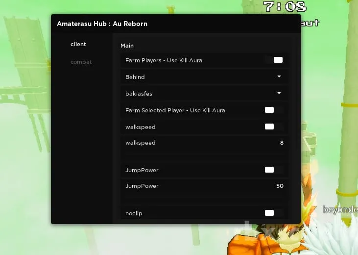 AU:Reborn: Walkspeed, Farm Player, Noclip - AU script preview