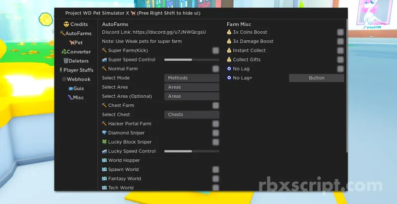 Pet Simulator X: Auto Farm Chests, Auto Use Boosts &amp; More - Pet Simulator X script preview