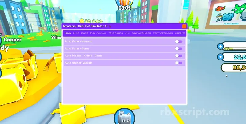 Pet Simulator X: Auto Farm, Teleports, Fun &amp; More - Pet Simulator X script preview