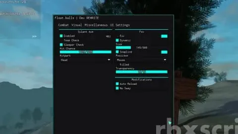 Trident Survival: Silent Aim, Team Check, Fov - Trident Survival script preview