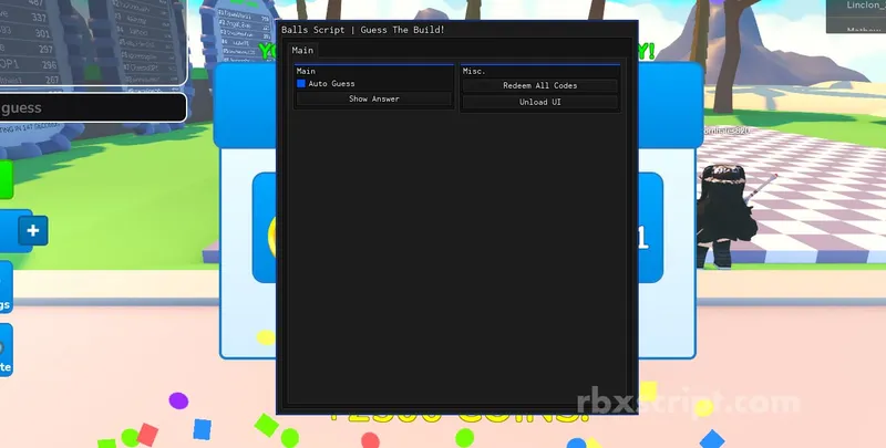 Guess The Build: Redeem All Codes - Guess The Build script preview