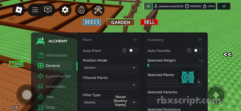 Grow a Garden: Auto Buy Seed, Quest, Select Seeds - Grow a Garden script preview