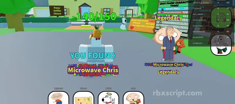 Find The Family Guy: Find All Characters - Find The Family Guy script preview