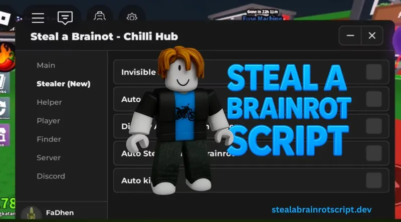 A Steal a Brainrot script is a Roblox cheat code made for the game Steal a Brainrot. It is used to enhance the gameplay experience by unlocking additional features such as invisible steal, secret find - Steal a Brainrot script preview