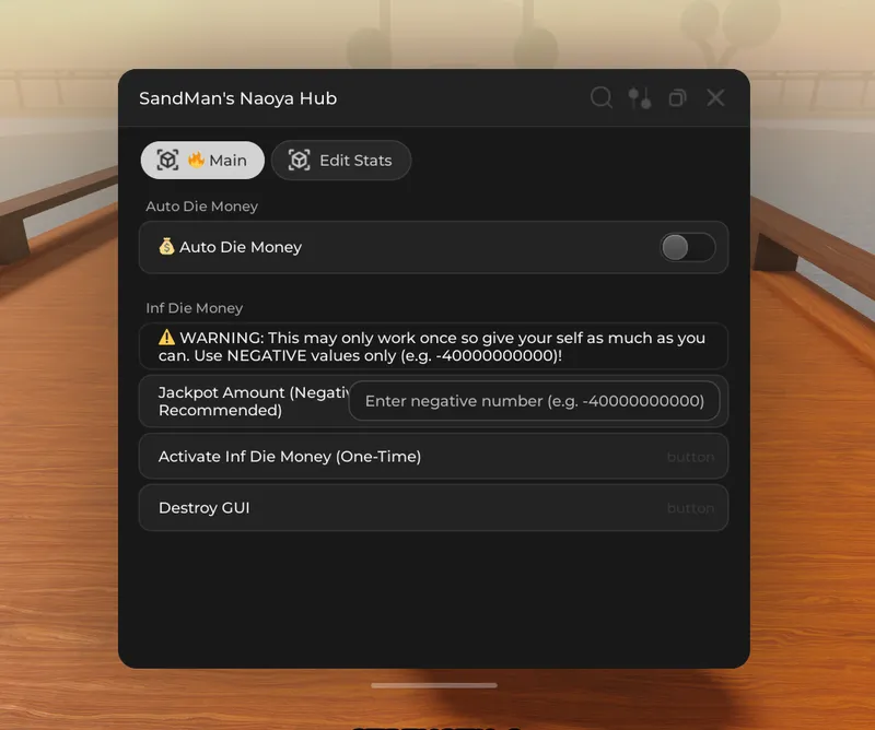 Cool script for Naoya game on Auto Die Money and Edit Stats - naoya game script preview