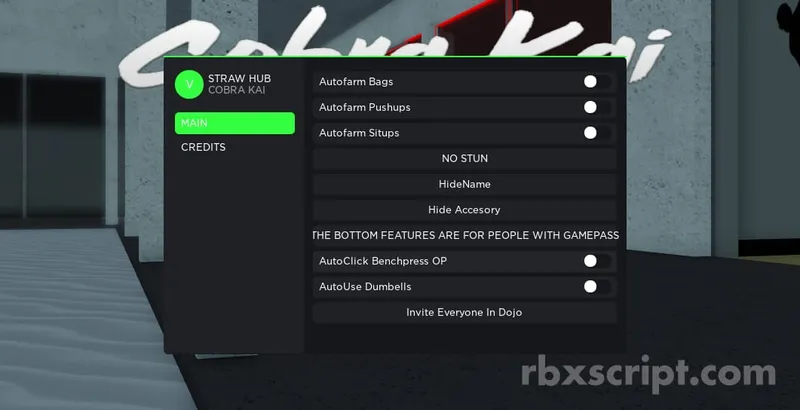 Cobra Kai Karate: Auto Farm Bugs, Auto Farm Pushups, Auto Click - Cobra Kai Karate script preview