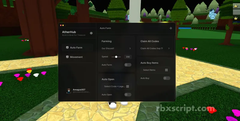 Build A Boat For Treasure: Auto Farm, Claim All Codes - Build A Boat For Treasure script preview