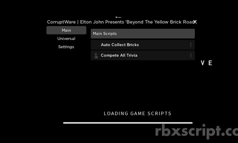 Elton John Presents 'Beyond The Yellow Brick Road': Auto Collect Bricks, Complete all trivia - Elton John Presents 'Beyond The Yellow Brick Road' script preview