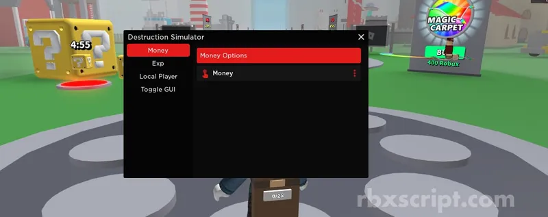 Destruction Simulator: Inf Money, Inf XP - Destruction Simulator script preview