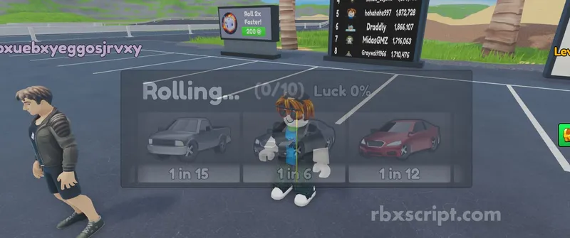 Cars RNG: Auto Farm, Auto Roll - Cars RNG script preview
