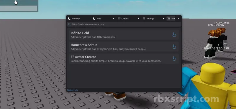 Unnamed Hub: Inf Yield, Speed Modifier, FE Avatar Creator - Unnamed Hub script preview