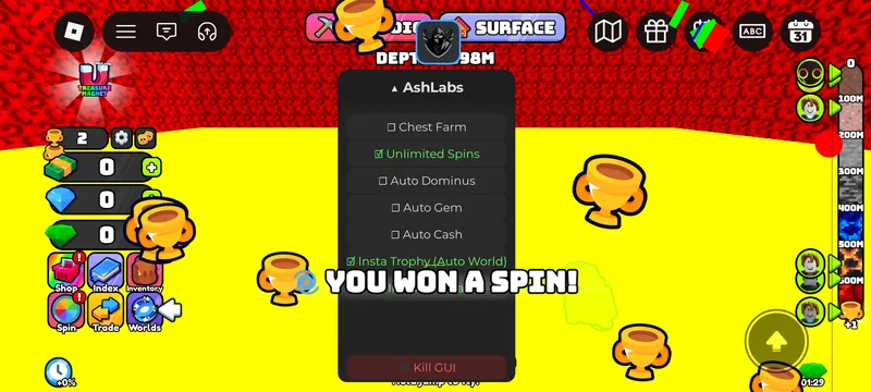 good script with infinity spins and more... - Dig a earth script Script NOT VERIFIED script preview