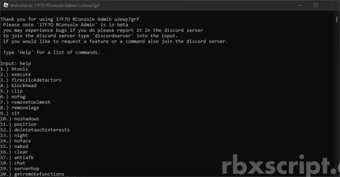 Universal RConsole Admin - Universal script preview