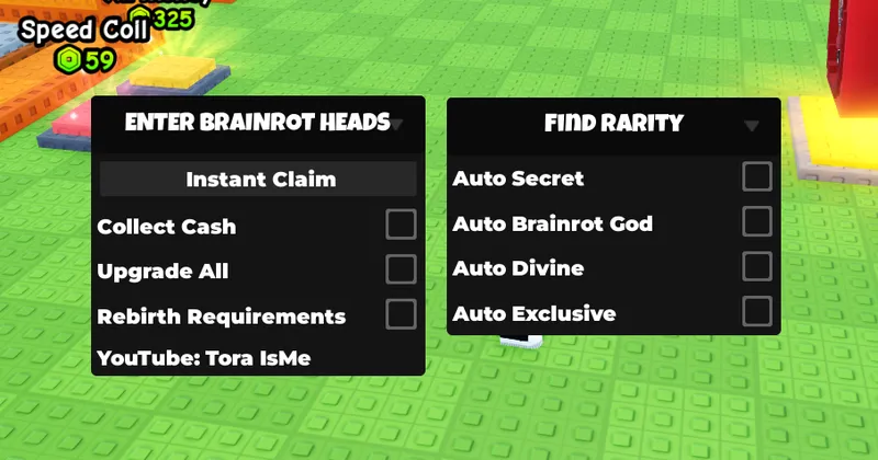 Cool script for ENTER BRAINROT HEADS on Instant Claim, Collect Cash, Upgrade All, Rebirth Requirements and Auto Find Brainrot - ENTER BRAINROT HEADS Script script preview