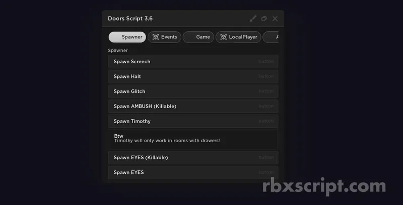 DOORS: Fullbright, Noclip, ESP - DOORS script preview