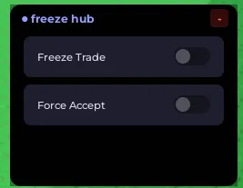 FREEZE HUB | NO KEY,NO PATCHED | Functions: 1) Freeze Trade,2) Force Accept. - Steal a Brainrot Script NOT VERIFIED script preview