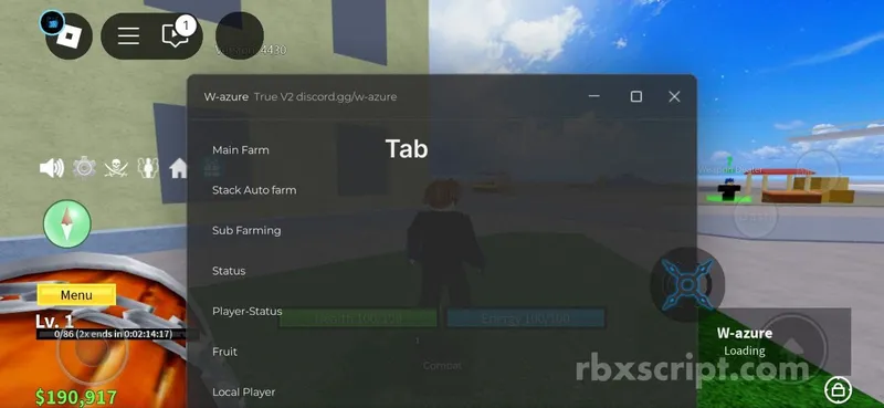 Blox Fruits: Auto Quest, Auto Farm, Auto Bone - Blox Fruits script preview