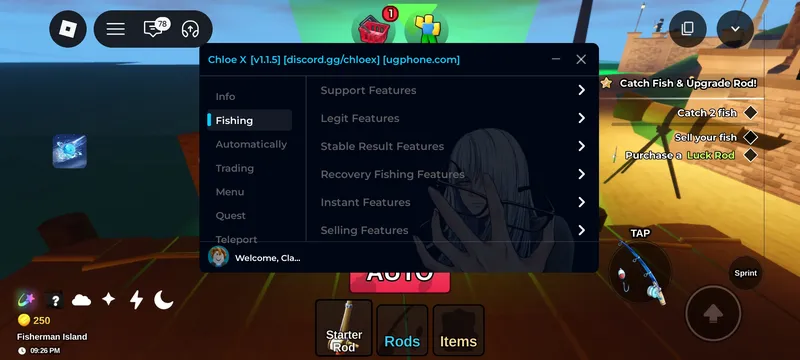 Good script with auto fishing, teleport, shop and more... - Fish it script Script NOT VERIFIED script preview