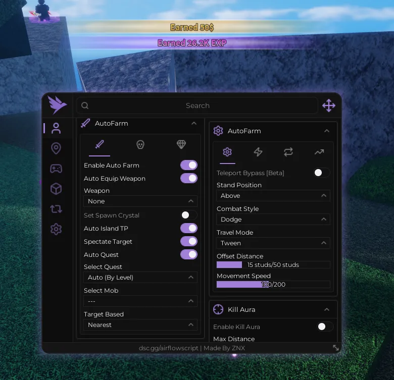 Script for Sailor Piece features powerful automation tools including Auto Level, Auto Quest, and Auto Boss. It efficiently farms enemies, completes quests, and defeats bosses for you, allowing fast pr - Unknown script preview