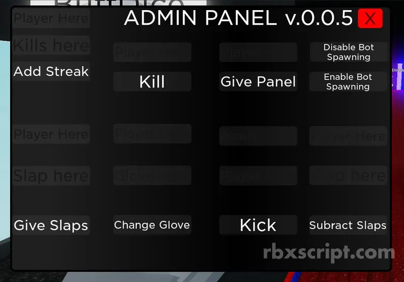 Slap Battles: Average FanMade | Kill, Give Panel, Kick, Ban - Slap Battles script preview