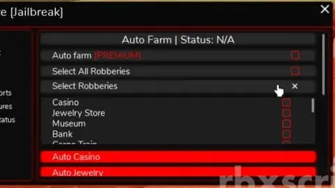 Jailbreak: Auto Rob, Auto Arrest, Anti Ragdoll - Jailbreak script preview