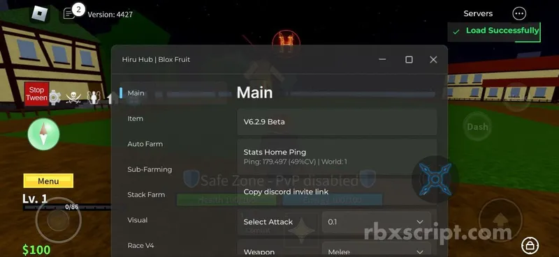 Blox Fruits: Auto Farm Level, Auto Random Fruit, Auto Store Fruit - Blox Fruits script preview
