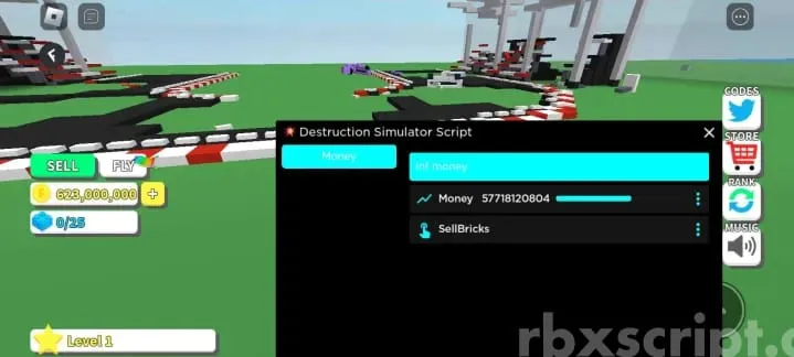 Destruction Simulator: Inf Money, Sell Bricks Mobile Script - Destruction Simulator script preview