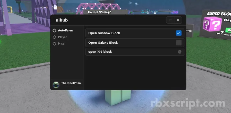 LUCKY BLOCKS Battlegrounds: Open Galaxy Block, Open Rainbow Block, Super Human - LUCKY BLOCKS Battlegrounds script preview