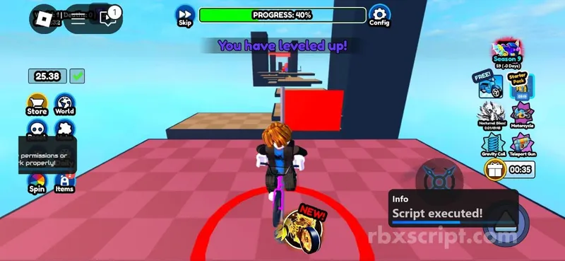 Obby but you're on a Bike: Auto Win - Obby but you're on a Bike script preview