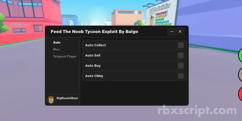 Feed The Noob Tycoon: Auto Sell, Auto Collect, Auto Buy &amp; More - Feed The Noob Tycoon script preview